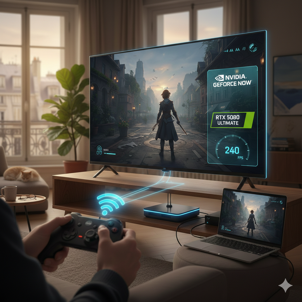 Toute la puissance de nVidia à travers le Wi-Fi. Toute la puissance de nVidia à travers le Wi-Fi.